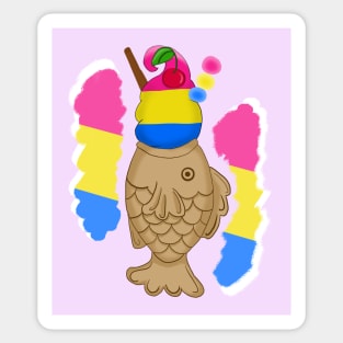 Pride Taiyaki Ice cream-Pan Flag Sticker